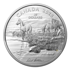 2025 Canada $30 Mustang Country by Robert Bateman - 2 oz Fine Silver Coin