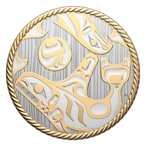 2025 Canada $30 The Ancestor - 2 oz Fine Silver & Gold-plated Coin