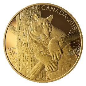 2019 Canadian $350 Canadian Wildlife Portraits: The Cougar - Pure Gold Coin