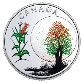 2018 Canadian $3 Thirteen Teachings From Grandmother Moon: Corn Moon - Fine Silver Coin