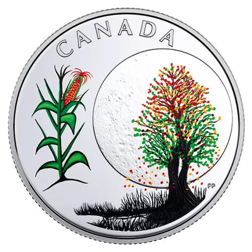 2018 Canadian $3 Thirteen Teachings From Grandmother Moon: Corn Moon - Fine Silver Coin