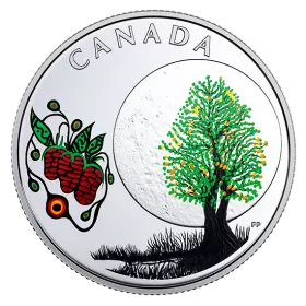 2018 Canadian $3 Thirteen Teachings From Grandmother Moon: Strawberry Moon - Fine Silver Coin