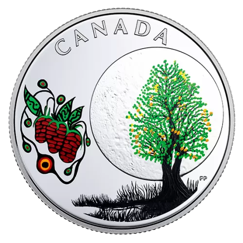 2018 Canadian $3 Thirteen Teachings From Grandmother Moon: Strawberry Moon - Fine Silver Coin