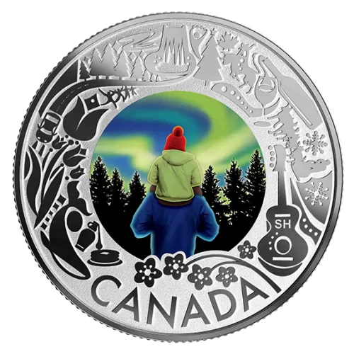 2019 Canadian $3 Aurora Borealis: Celebrating Canadian Fun and Festivities - Fine Silver Coloured Coin