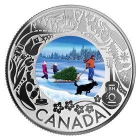 2019 Canadian $3 Christmas Tree: Celebrating Canadian Fun and Festivities - Fine Silver Coloured Coin