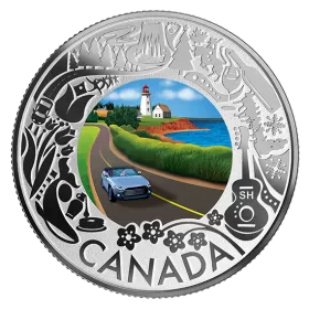 2019 Canadian $3 Coastal Drive: Celebrating Canadian Fun and Festivities - Fine Silver Coloured Coin