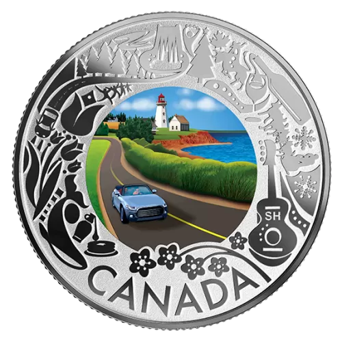 2019 Canadian $3 Coastal Drive: Celebrating Canadian Fun and Festivities - Fine Silver Coloured Coin