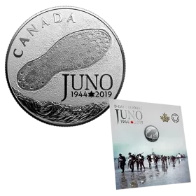 2019 Canadian $3 75th Anniversary of the Normandy Campaign: D-Day at Juno Beach - 1/4 oz Fine Silver Coin