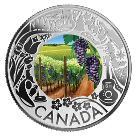 2019 Canadian $3 Wine Tasting: Celebrating Canadian Fun and Festivities - Fine Silver Coloured Coin