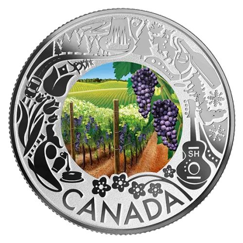 2019 Canadian $3 Wine Tasting: Celebrating Canadian Fun and Festivities - Fine Silver Coloured Coin
