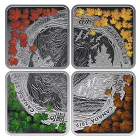 2019 Canadian $3 The Elements - Fine Silver Coloured 4-Coin Set