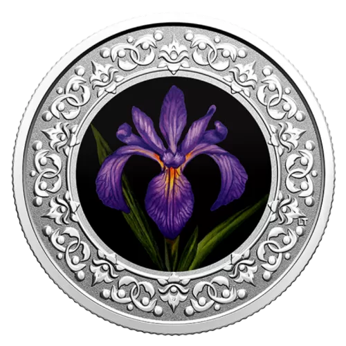 2020 Canadian $3 Floral Emblems of Canada: Quebec, Blue Flag Iris - Fine Silver Coloured Coin