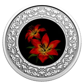 2021 Canadian $3 Floral Emblems of Canada: Saskatchewan, Western Lily - Fine Silver Coloured Coin
