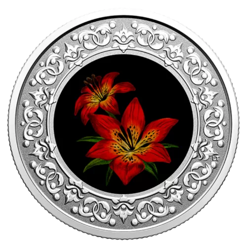 2021 Canadian $3 Floral Emblems of Canada: Saskatchewan, Western Lily - Fine Silver Coloured Coin