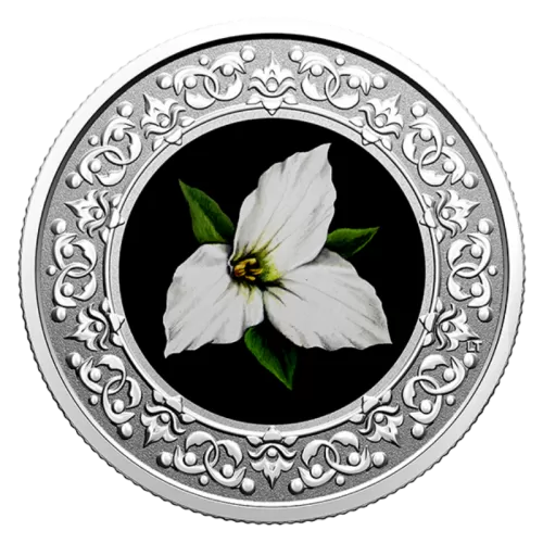 2020 Canadian $3 Floral Emblems of Canada: Ontario, White Trillium - Fine Silver Coloured Coin