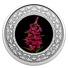 2021 Canadian $3 Floral Emblems of Canada: Yukon, Fireweed - Fine Silver Coloured Coin