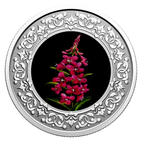 2021 Canadian $3 Floral Emblems of Canada: Yukon, Fireweed - Fine Silver Coloured Coin