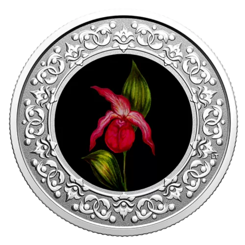 2021 Canadian $3 Floral Emblems of Canada: Prince Edward Island, Lady's Slipper - Fine Silver Coloured Coin