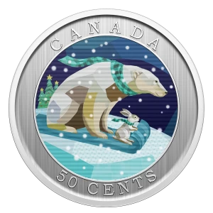 2023 Canadian 50-Cent Holiday Sledding Lenticular Coin-no beauty box