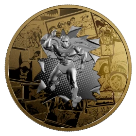 2017 Canada $50 DC Comics Originals: All Star Comics 3 oz Gold-plated Silver Coin-some minor tarnish on edge/rim of coin