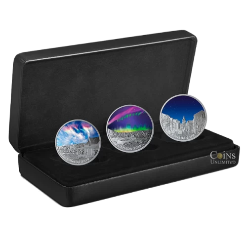 2019 Canada $20 Sky Wonders - 1 oz Pure Silver 3-Coin Subscription Set