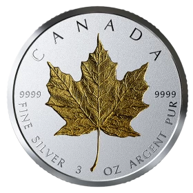 2019 Canadian $50 40th Anniversary of the Gold Maple Leaf - 3 oz Fine Silver Coin-minor rim toning