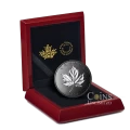2024 Canadian $50 Maple Leaves in Motion - 5 oz Fine Silver Coin with Rhodium Plating