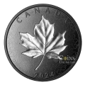 2024 Canadian $50 Maple Leaves in Motion - 5 oz Fine Silver Coin with Rhodium Plating