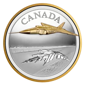 2021 Canadian $50 The Avro Arrow - 5 oz Fine Silver Gold-plated Coin