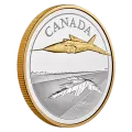 2021 Canadian $50 The Avro Arrow - 5 oz Fine Silver Gold-plated Coin