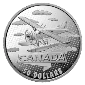 2021 Canadian $50 The First 100 Years of Confederation: Canada Takes Wing - 5 oz Fine Silver Coin-no outside box