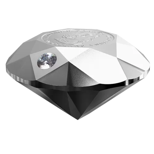 2021 Canadian $50 Forevermark Black Label Round Diamond - 3 oz Fine Silver Diamond-Shaped Coin