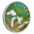 2021 Canadian $50 Great Lakes - 5 oz Fine Silver Coloured Coin