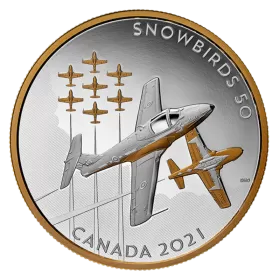 2021 Canadian $50 The Snowbirds: A Canadian Legacy - 5 oz Fine Silver Coin