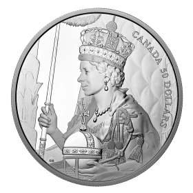 2022 (1952-) Canadian $50 Queen Elizabeth II’s Coronation - 5 oz Fine Silver Coin