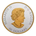 2022 Canadian $50 Holiday Gifts - 5 oz Fine Silver & Gold-plated Movable Coin