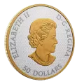 2022 Canadian $50 Holiday Gifts - 5 oz Fine Silver & Gold-plated Movable Coin
