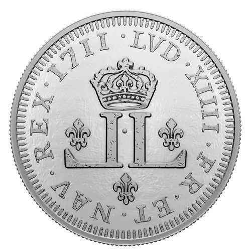 2022 Canadian $50 Relics of New France: Louis XIV 30 Deniers - 5 oz Fine Silver Coin