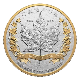 2023 Canadian $50 35th Anniversary of the SML - 5 oz Fine Silver Gold-plated Coin