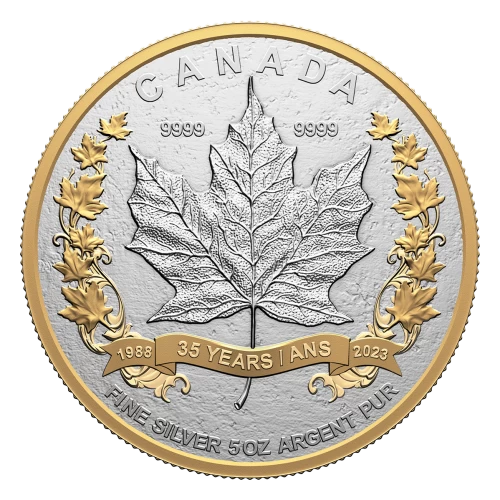 2023 Canadian $50 35th Anniversary of the SML - 5 oz Fine Silver Gold-plated Coin