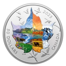 2023 Canadian $50 Canadian Collage: Four Seasons - 3 oz Fine Silver Coloured Coin