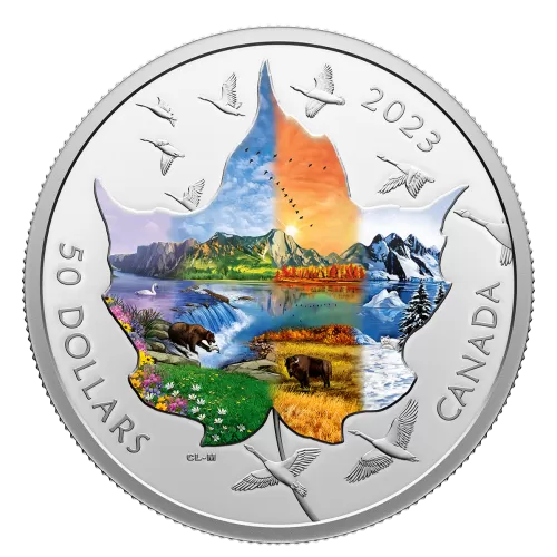 2023 Canadian $50 Canadian Collage: Four Seasons - 3 oz Fine Silver Coloured Coin