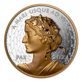 2024 Canadian $50 Peace Dollar - 5 oz Fine Silver Gold-plated Coin