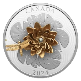 2024 Canada $50 The Goldfinch and the Bloom - 5 oz Fine Silver Coin with Gold Plating