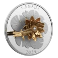 2024 Canada $50 The Goldfinch and the Bloom - 5 oz Fine Silver Coin with Gold Plating