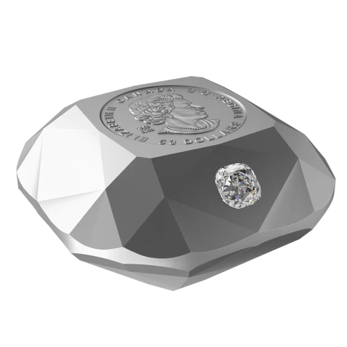 2024 Canadian $50 De Beers Ideal Cushion Diamond - Fine Silver Diamond-Shaped Coin