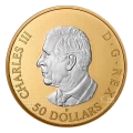 2025 Canada $50 Maple Leaves in Motion - 5 oz Fine Silver Coin with Gold Plating