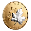 2025 Canada $50 Maple Leaves in Motion - 5 oz Fine Silver Coin with Gold Plating