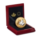 2025 Canada $50 Maple Leaves in Motion - 5 oz Fine Silver Coin with Gold Plating