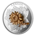 2025 Canada $50 The Goldfinch and the Bloom - 5 oz Fine Silver Coin with Gold Plating